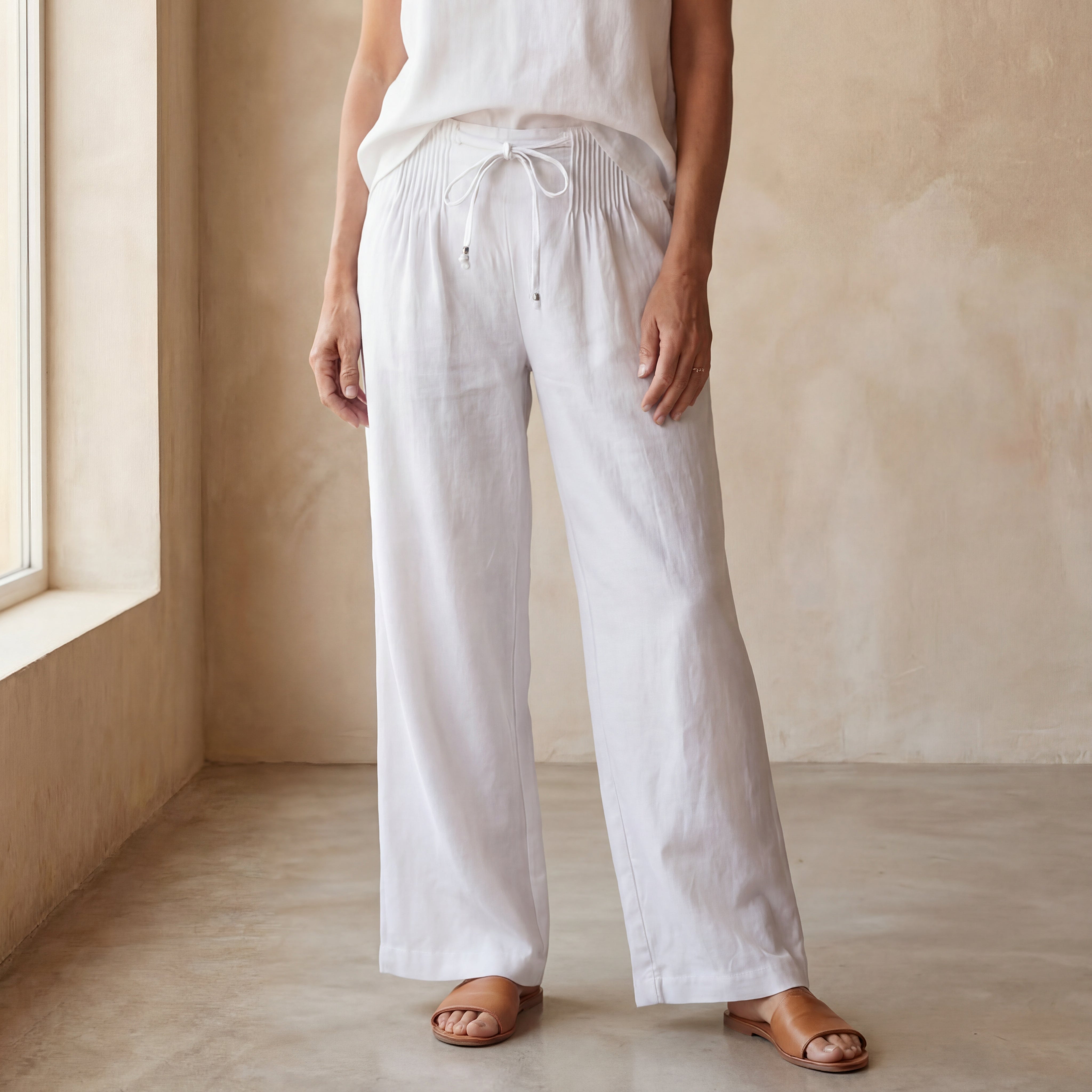 CAMILIA - COTTON AND LINEN PANTS