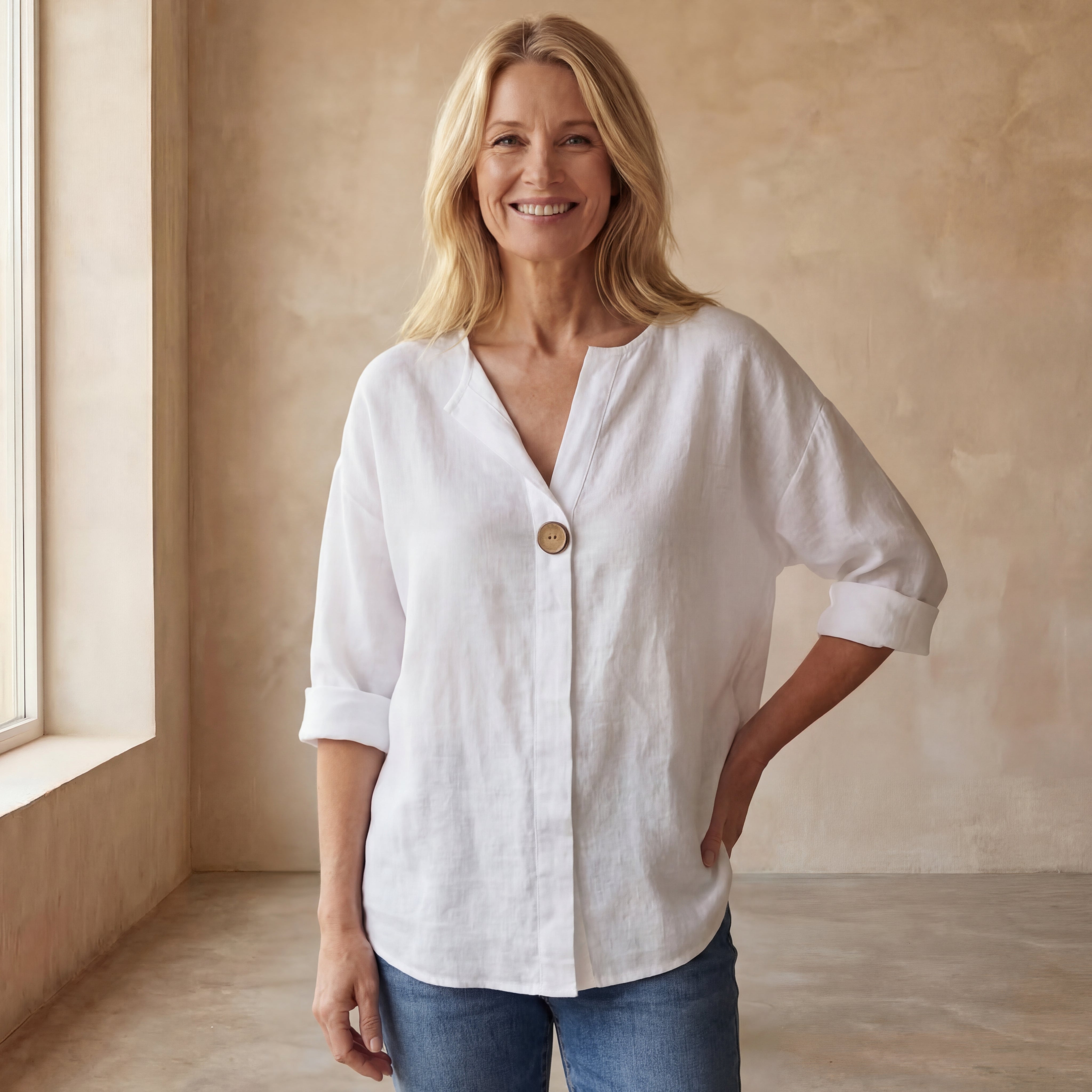ARAI - Cotton And Linen Button Top