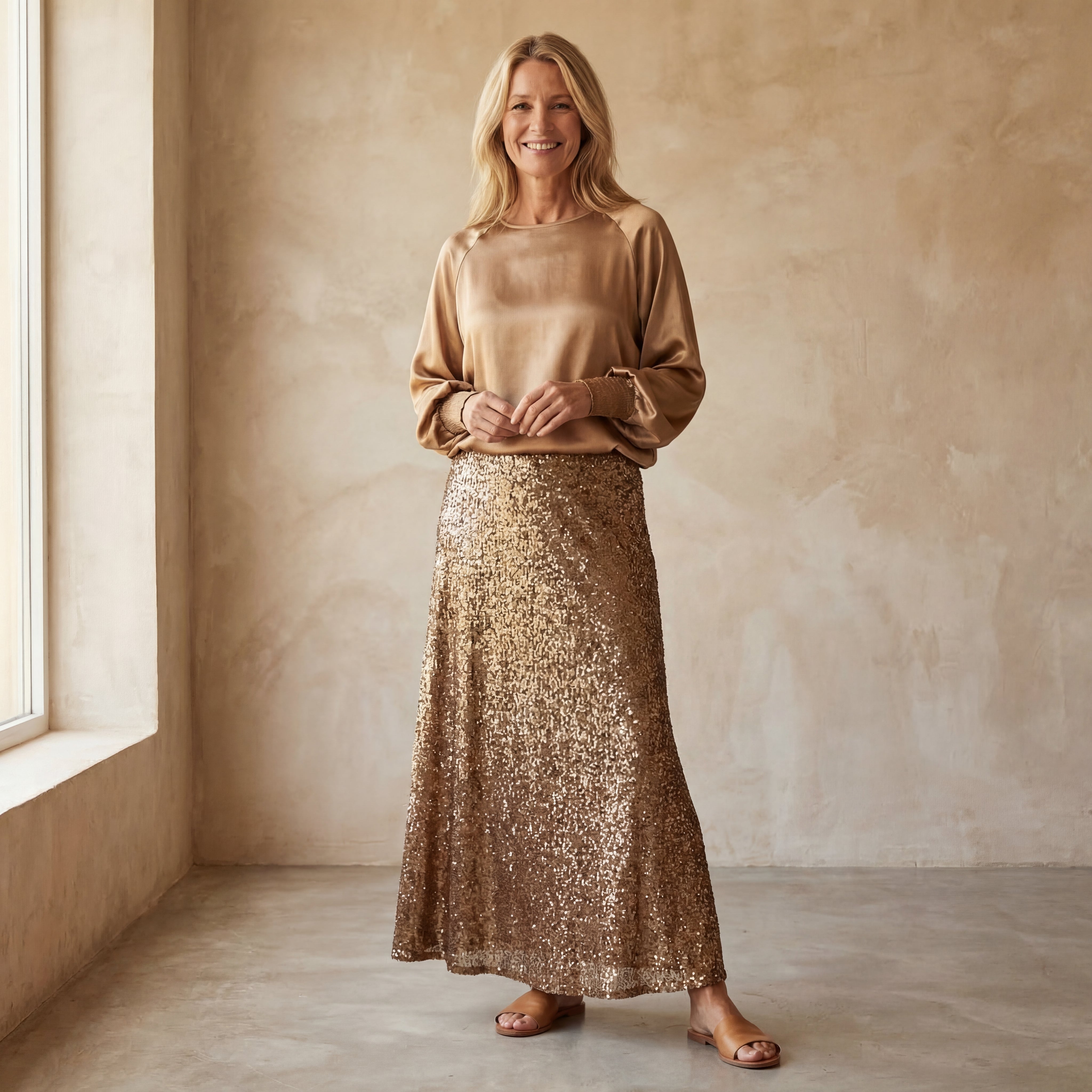 BOHEME - Satin Top & Sequin Skirt Set