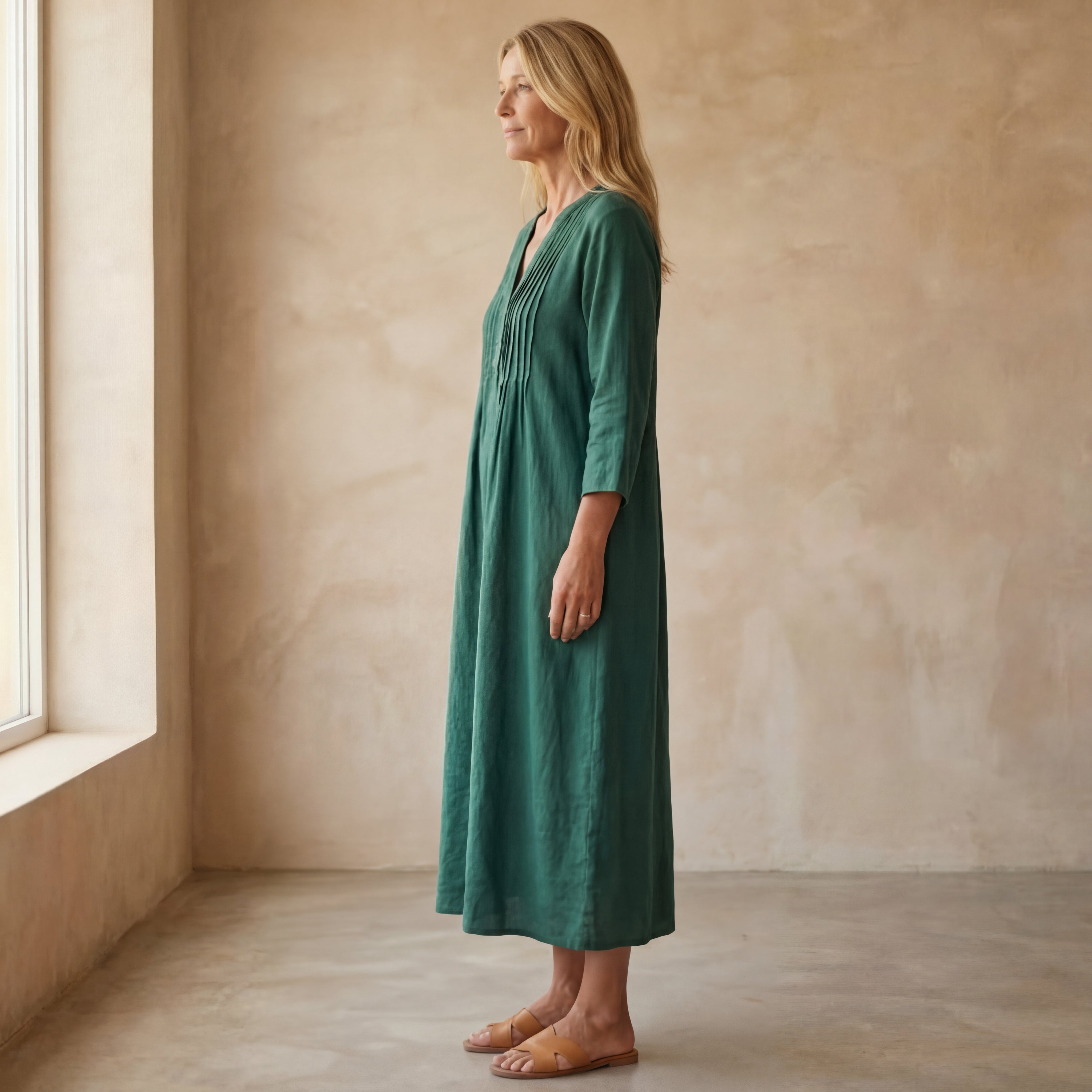 MIRIAM - SOLID COLOR COTTON DRESS