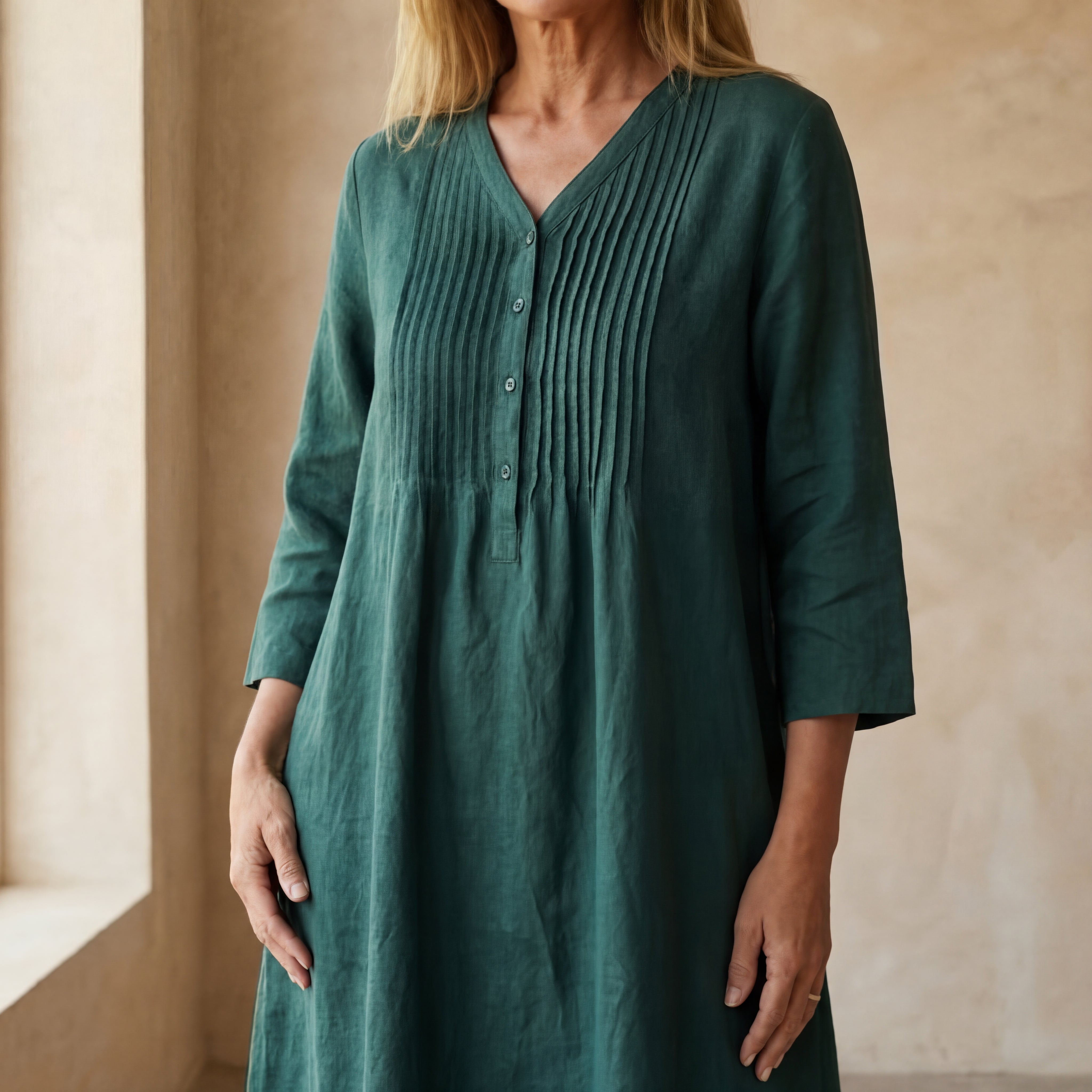 MIRIAM - SOLID COLOR COTTON DRESS