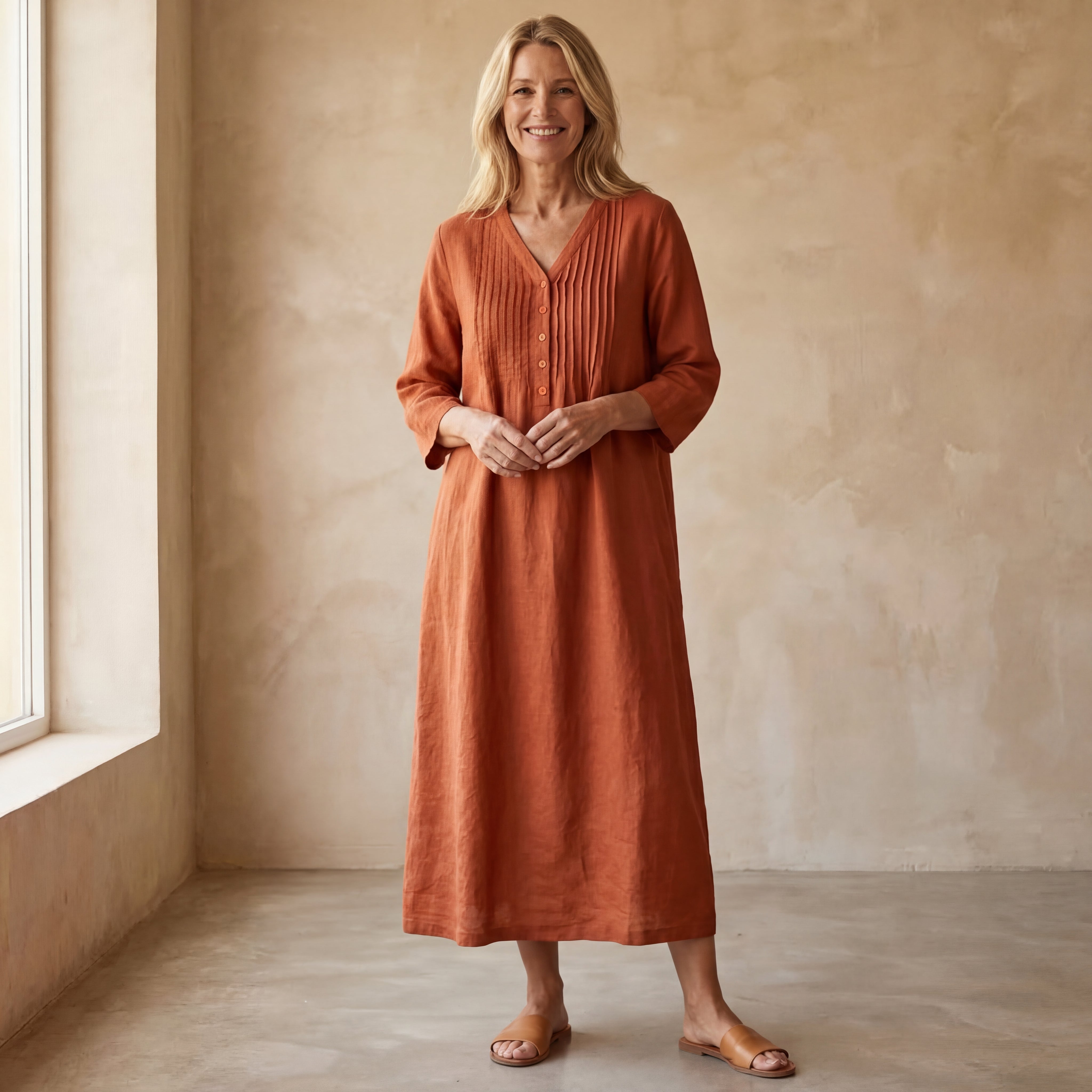 MIRIAM - SOLID COLOR COTTON DRESS