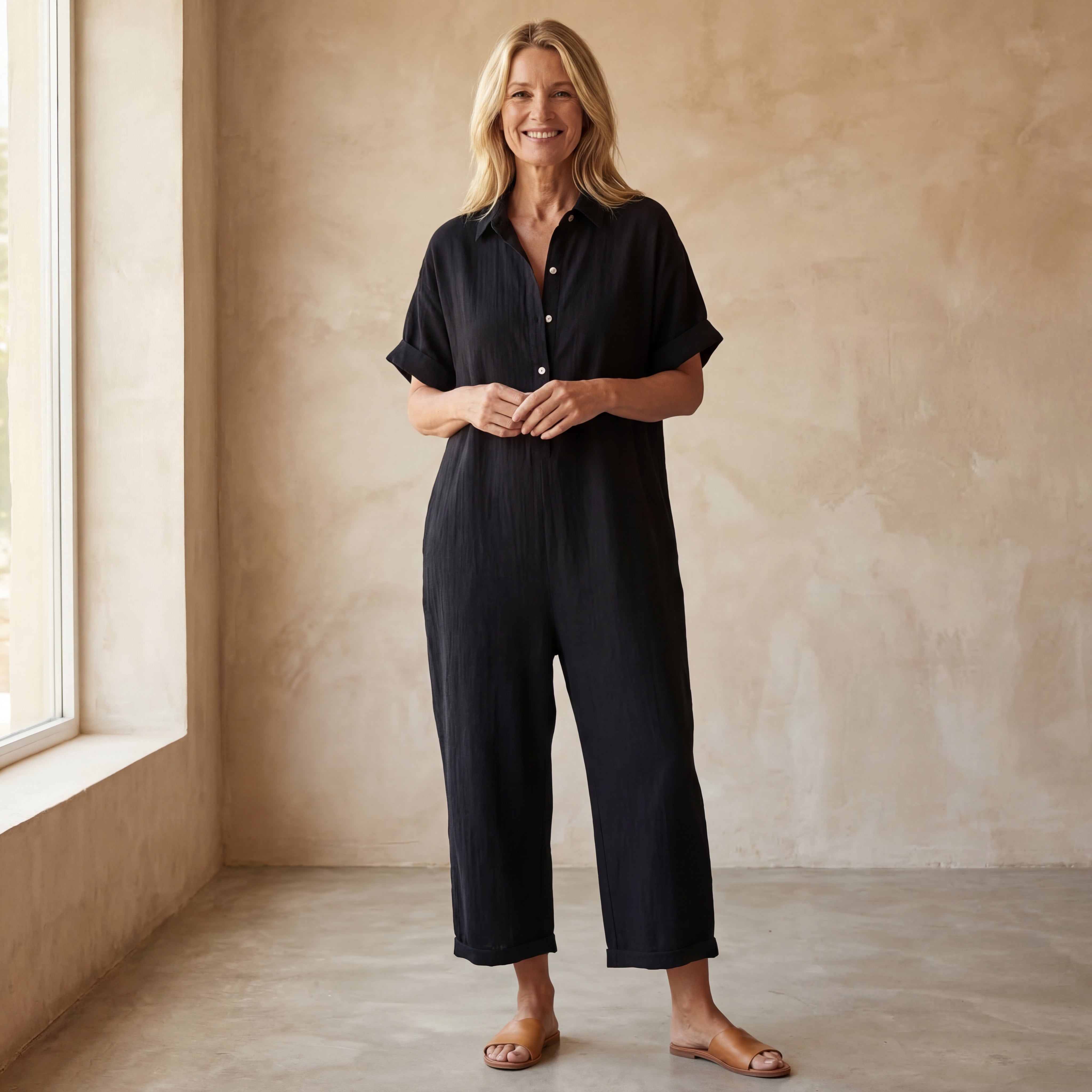 SAVAYA - COMFORTABLE COTTON JUMPSUIT