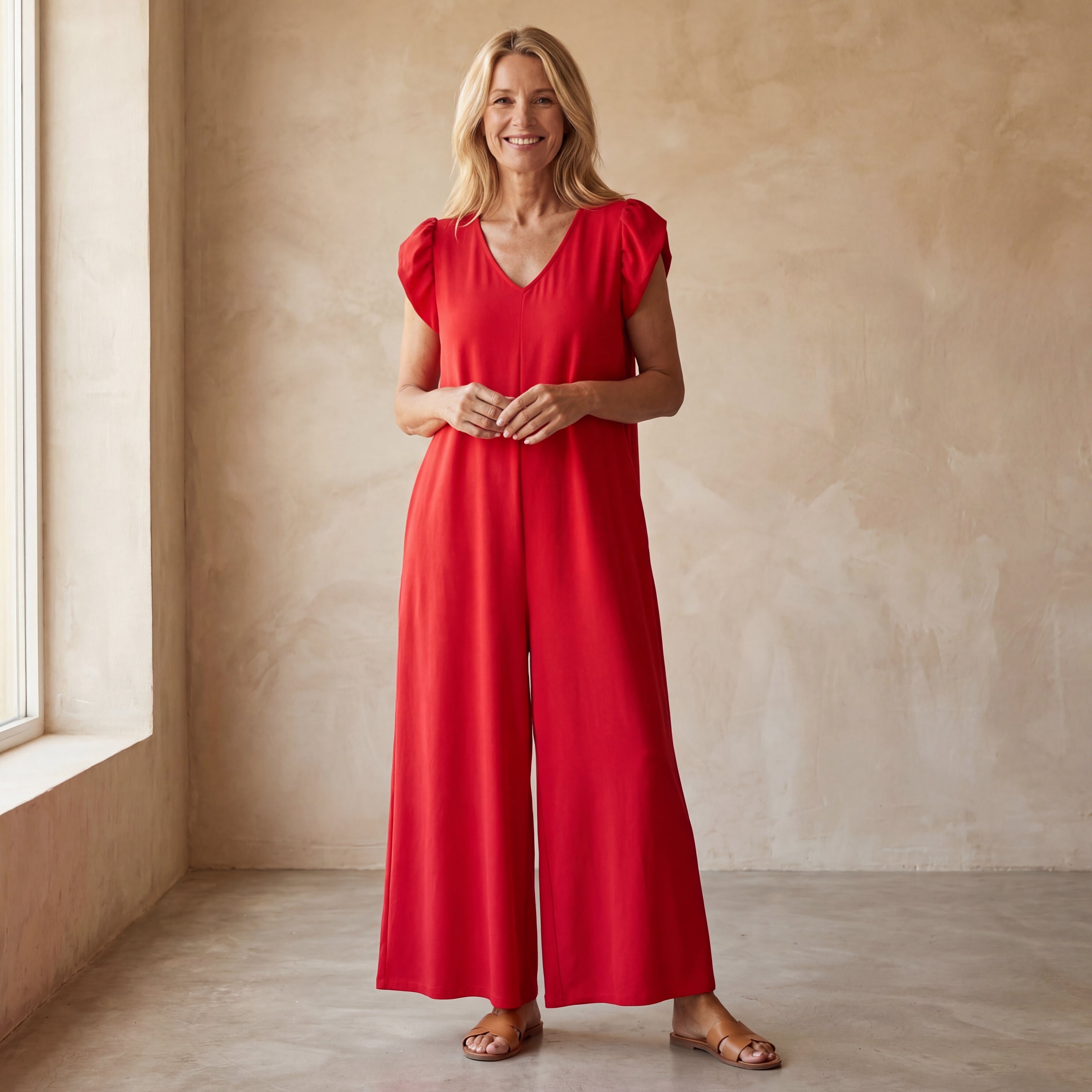 MARMARELA - Effortless V-Neck Jumpsuit