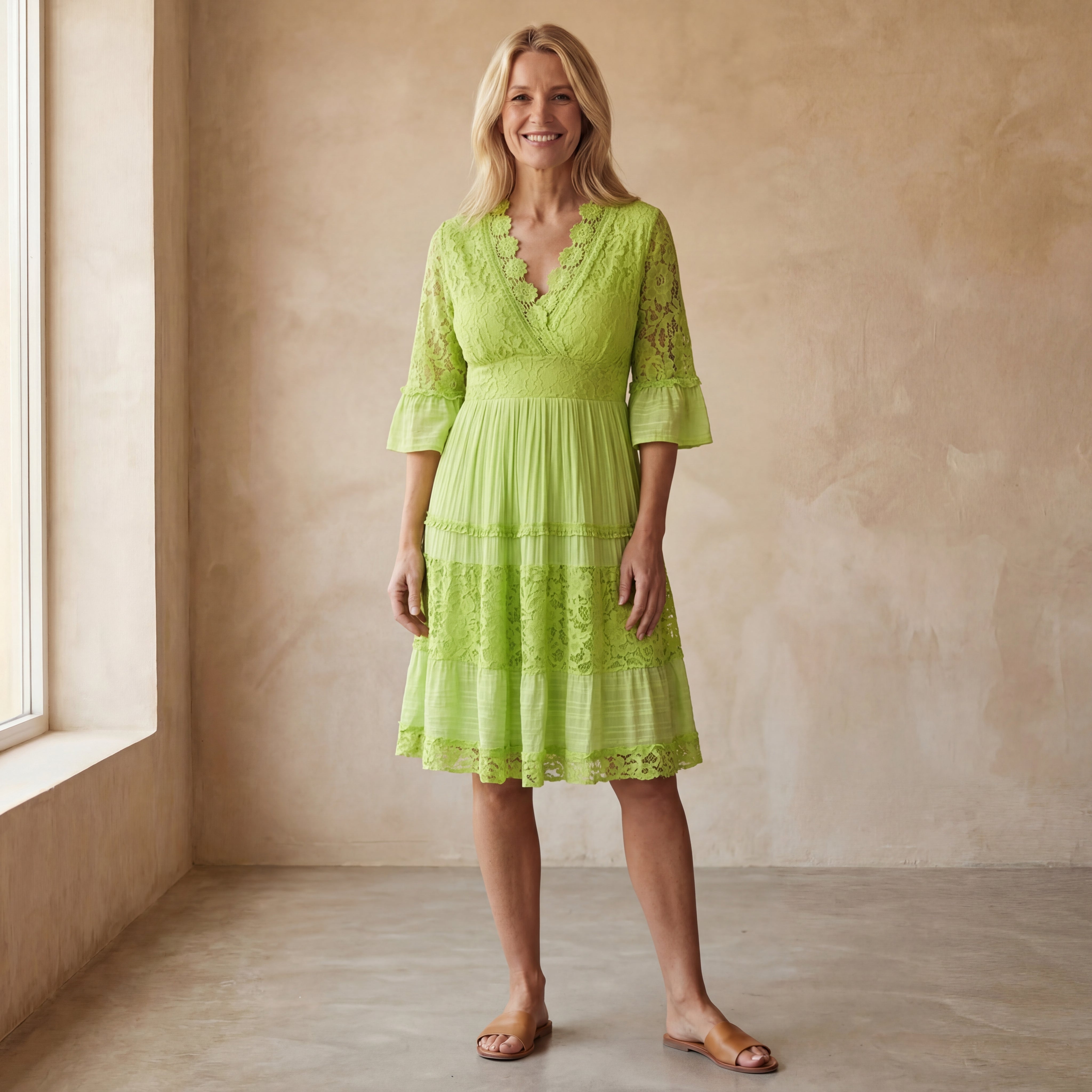 BERINDA - Embroidered Lace Dress