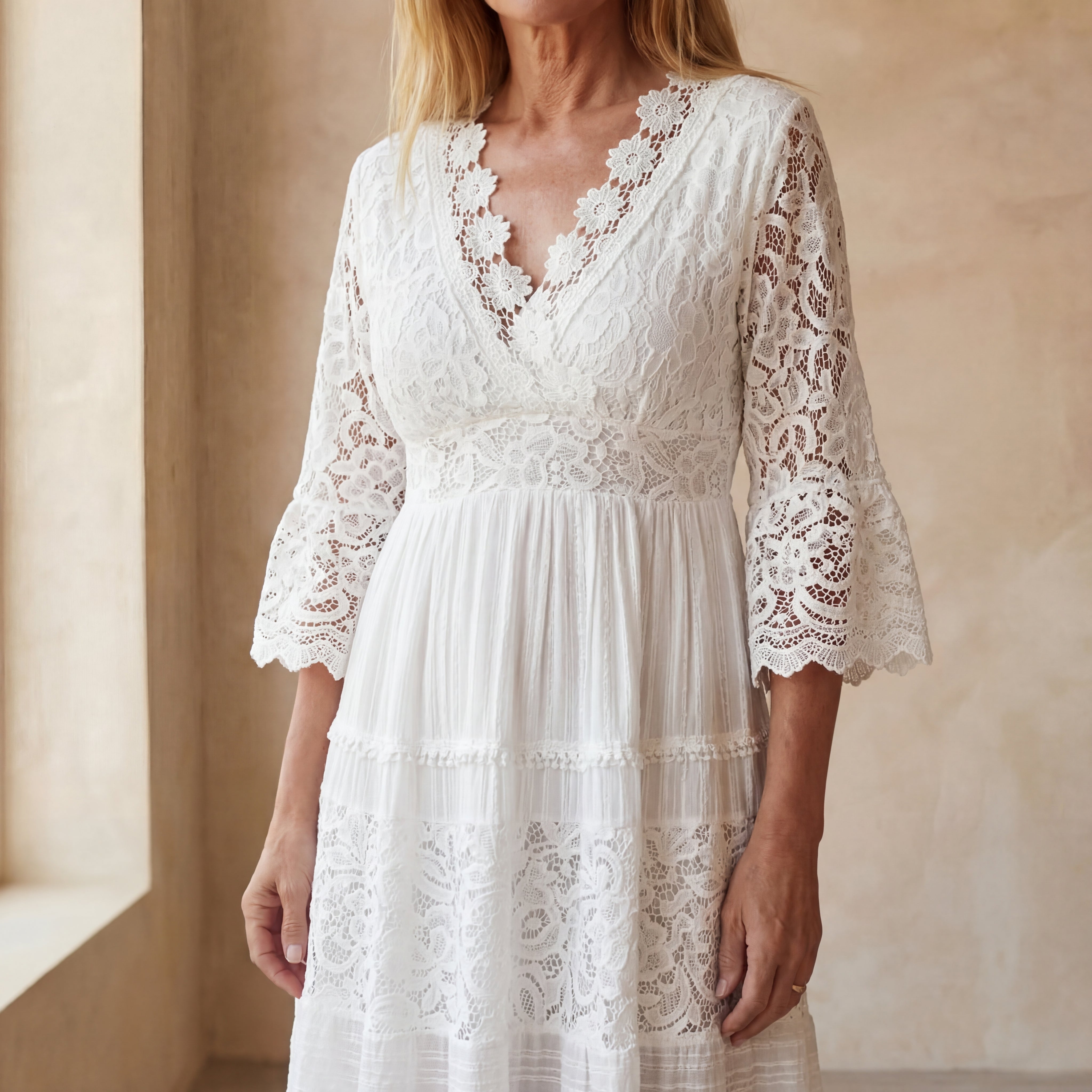 BERINDA - Embroidered Lace Dress