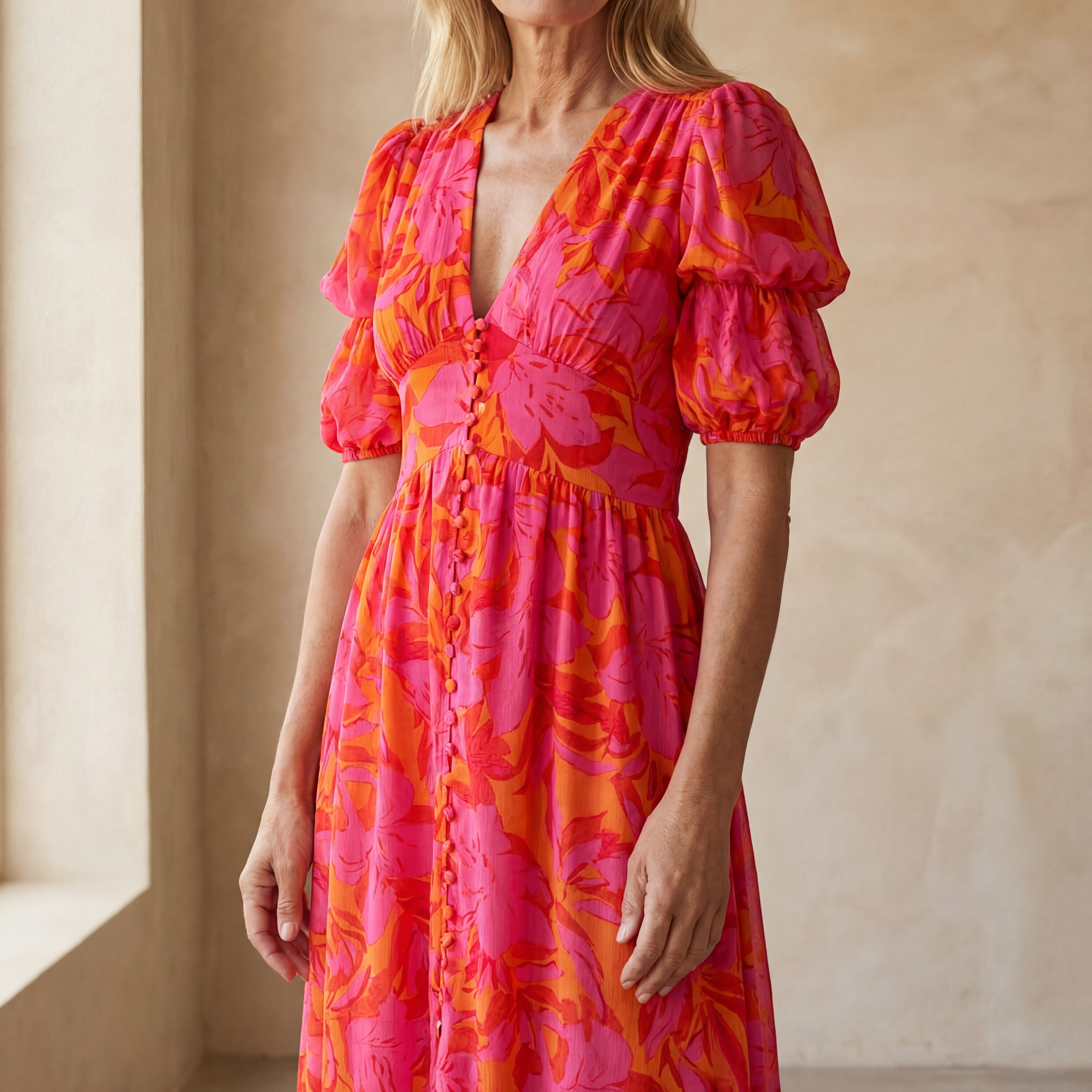 DERANA - ROSE RED MAXI DRESS