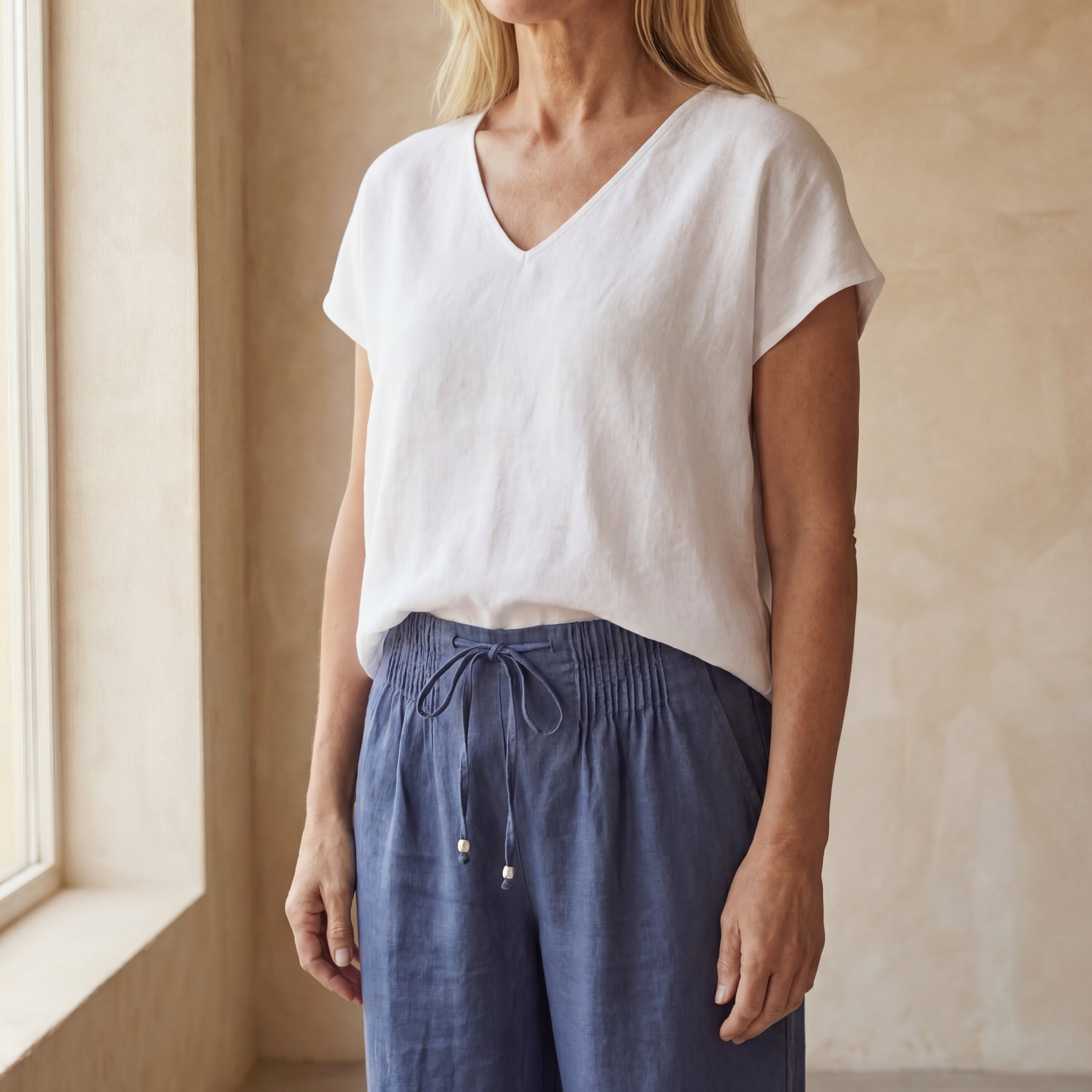 CAMILIA - COTTON AND LINEN PANTS