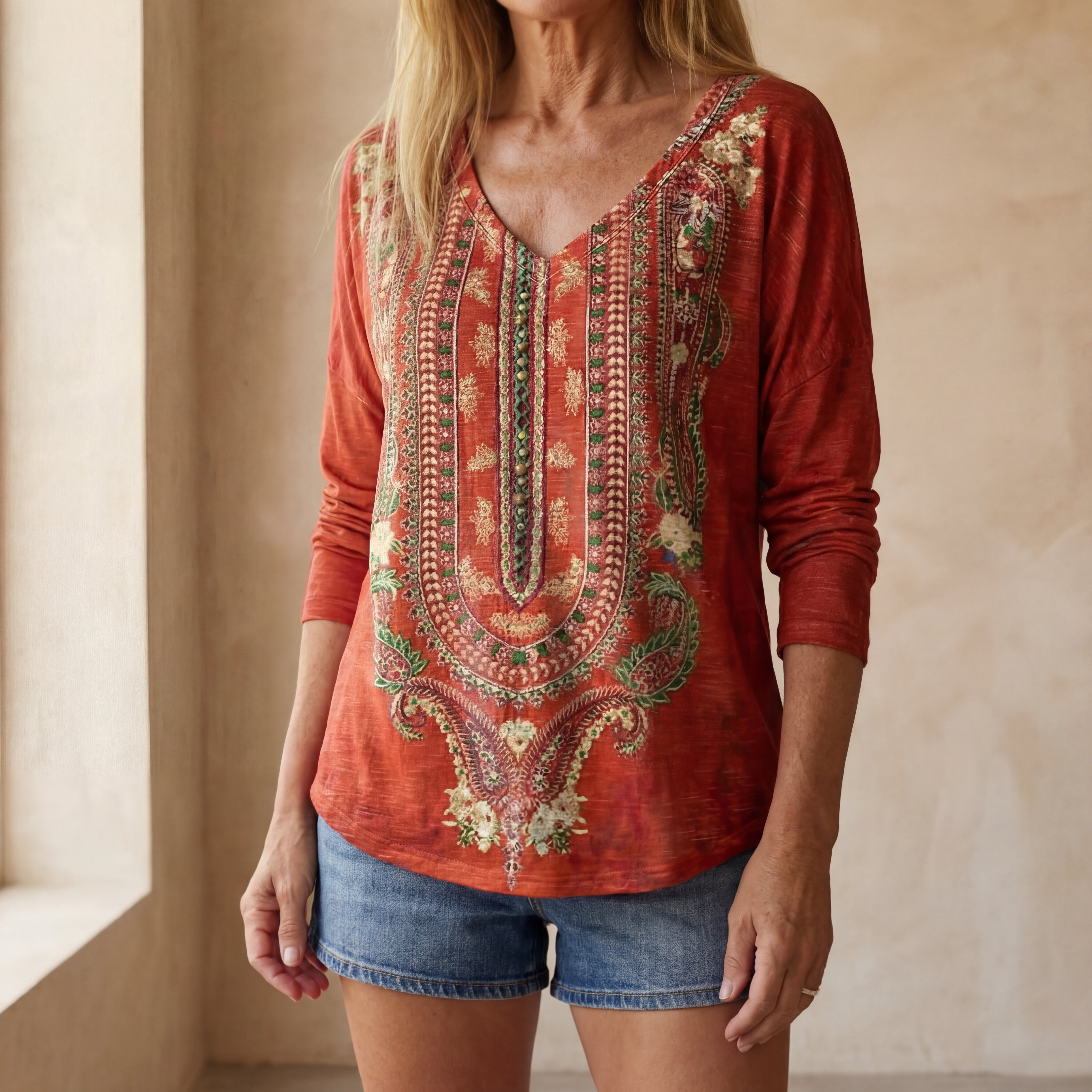 SADARIA - BOHO PRINT BLOUSE