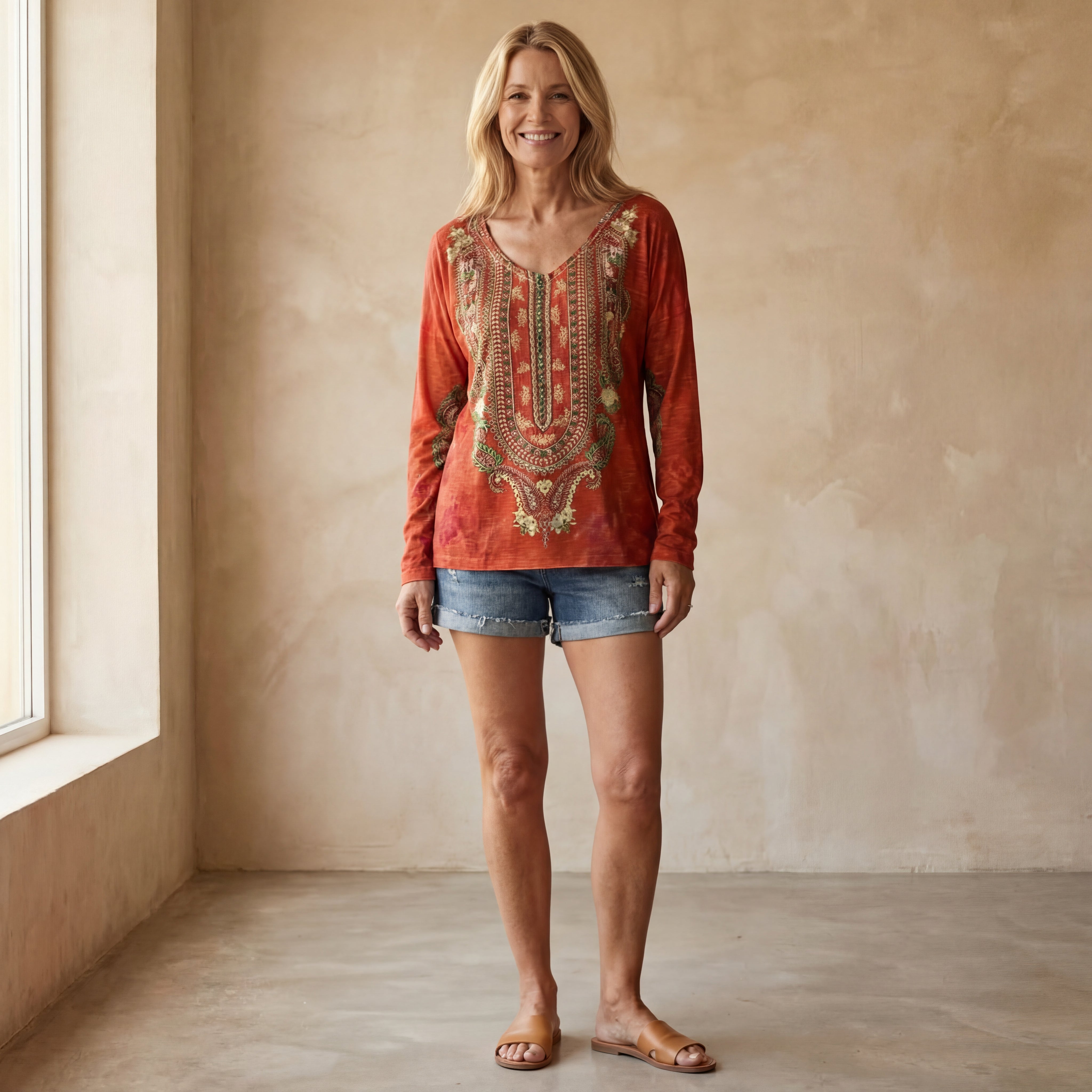 SADARIA - BOHO PRINT BLOUSE