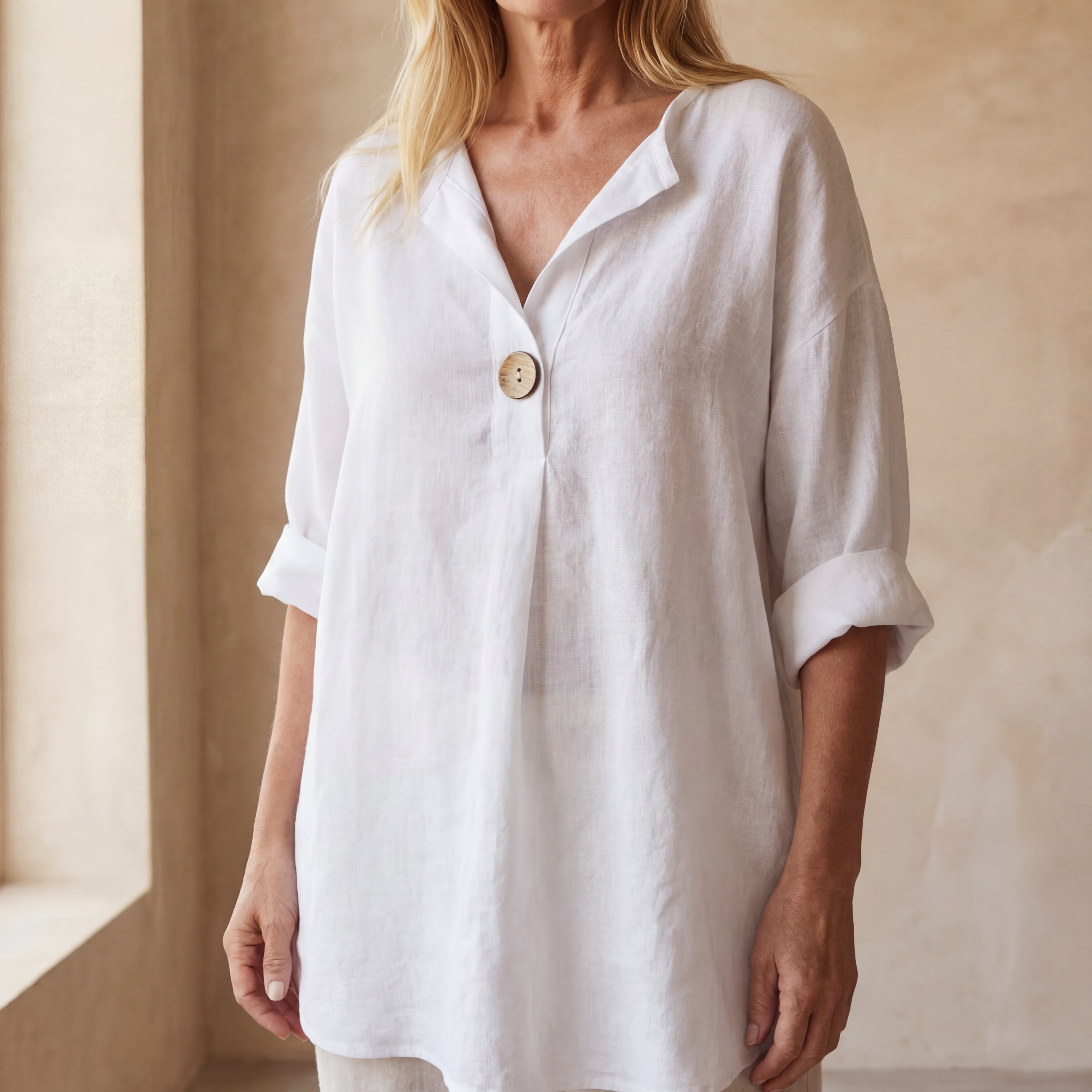ARAI - Cotton And Linen Button Top