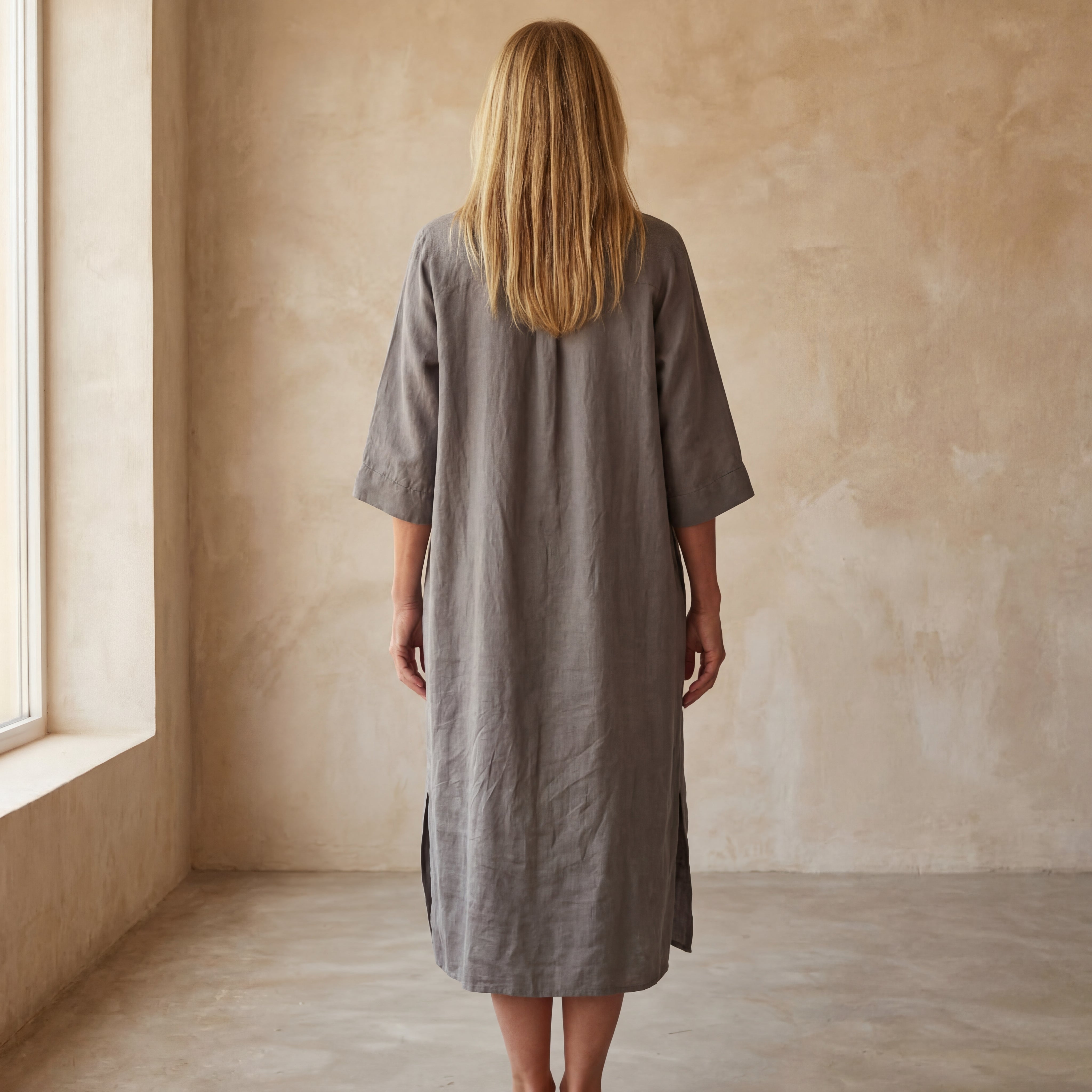 MEIVA - Cotton Linen Shirt Long Dress