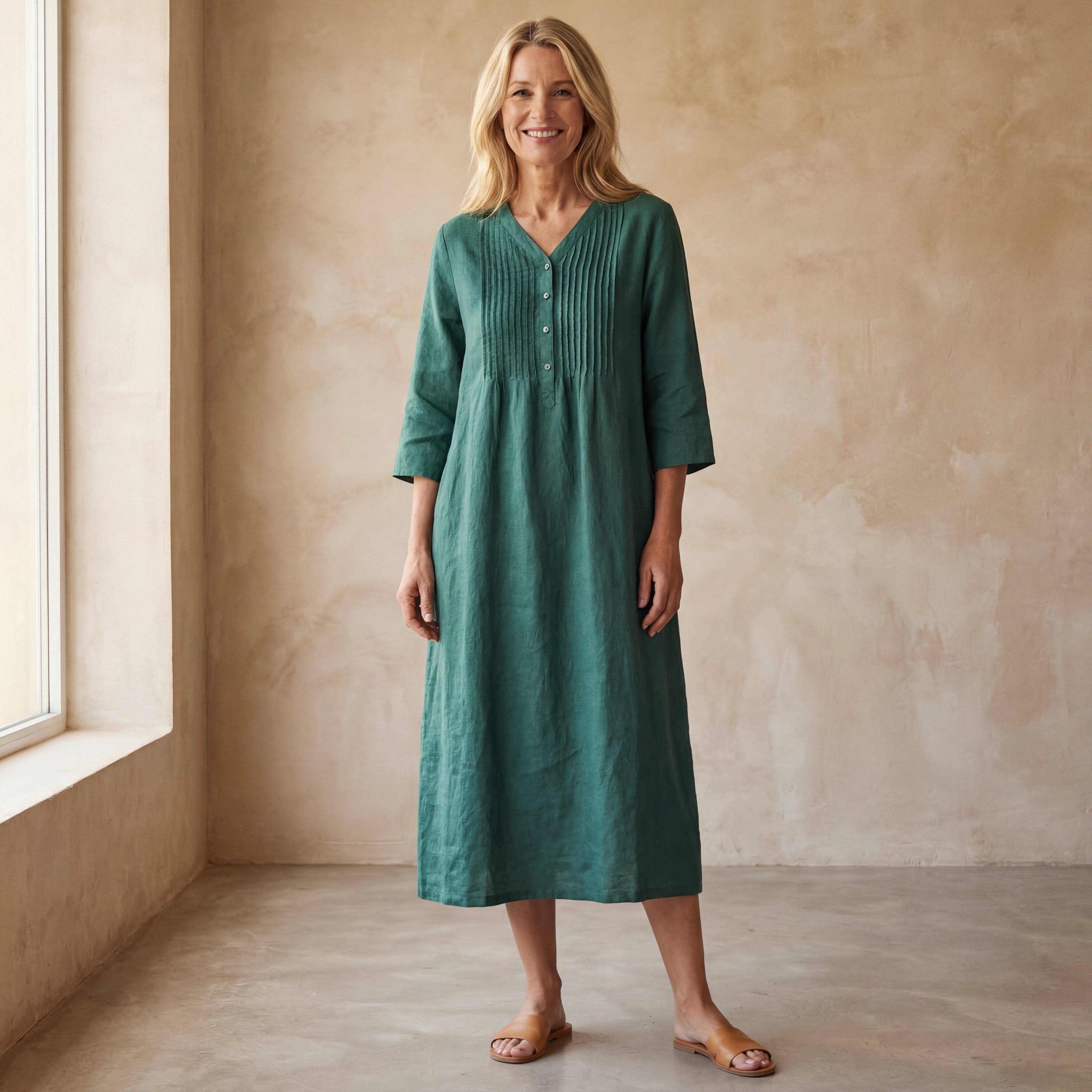 MIRIAM - SOLID COLOR COTTON DRESS