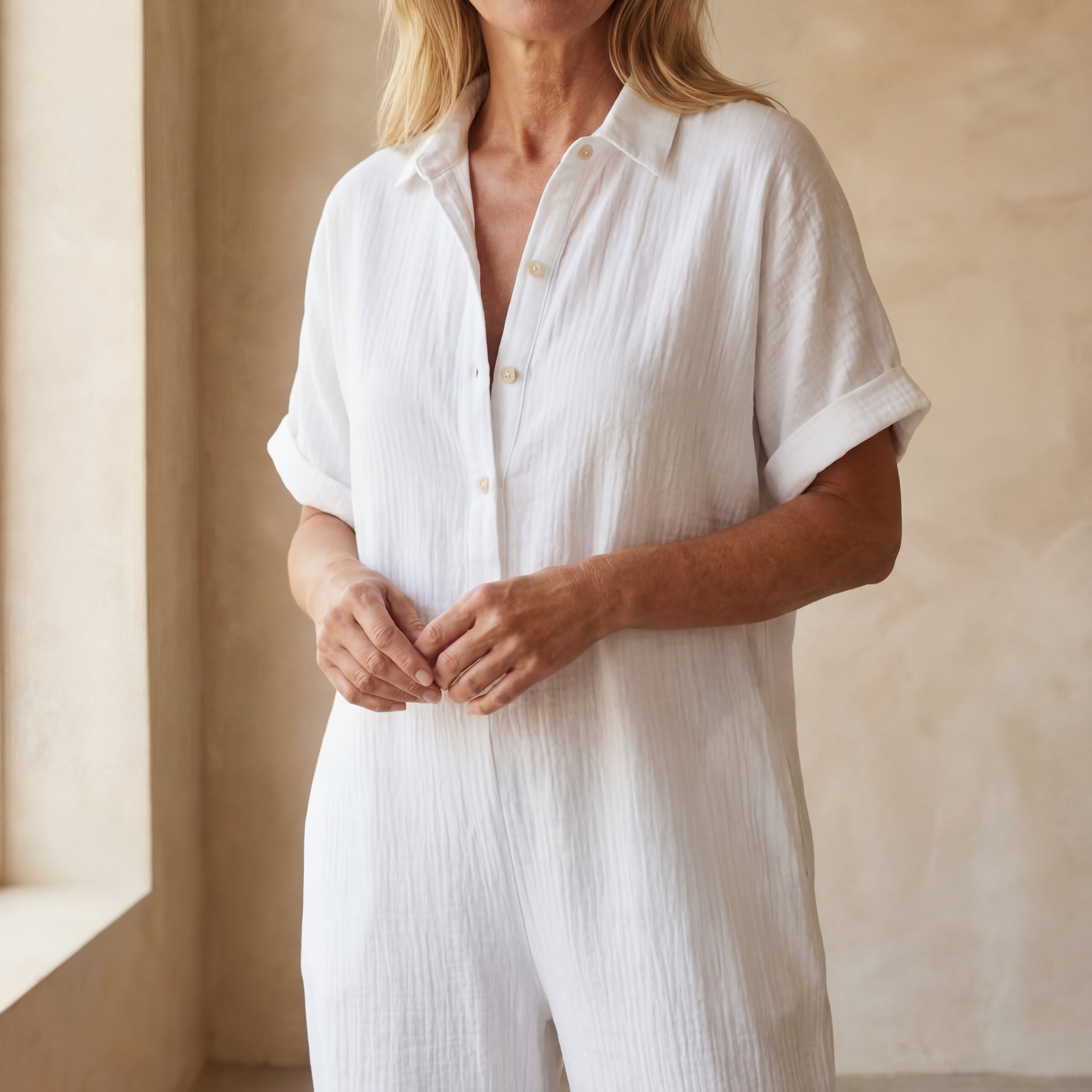 SAVAYA - COMFORTABLE COTTON JUMPSUIT