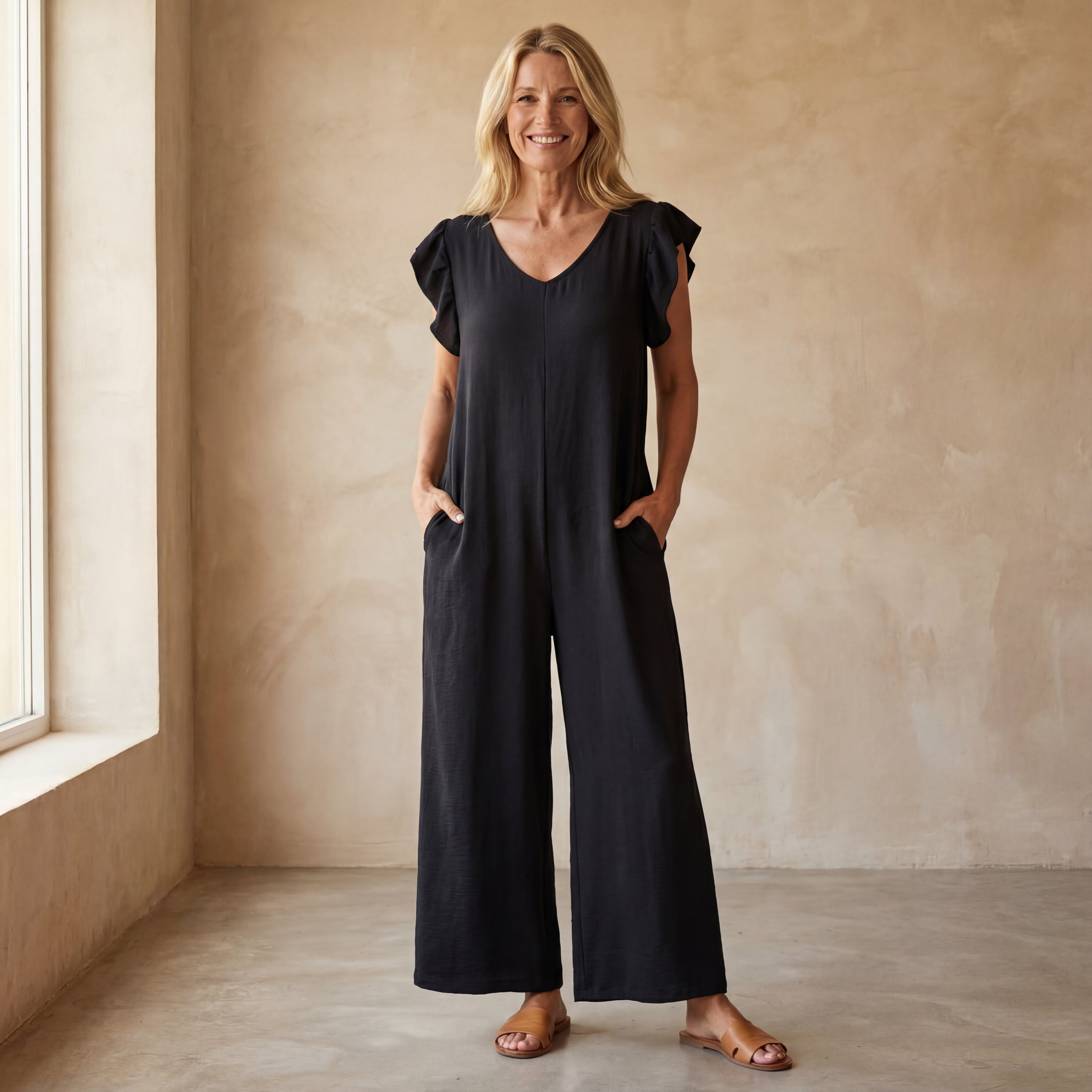 MARMARELA - Effortless V-Neck Jumpsuit
