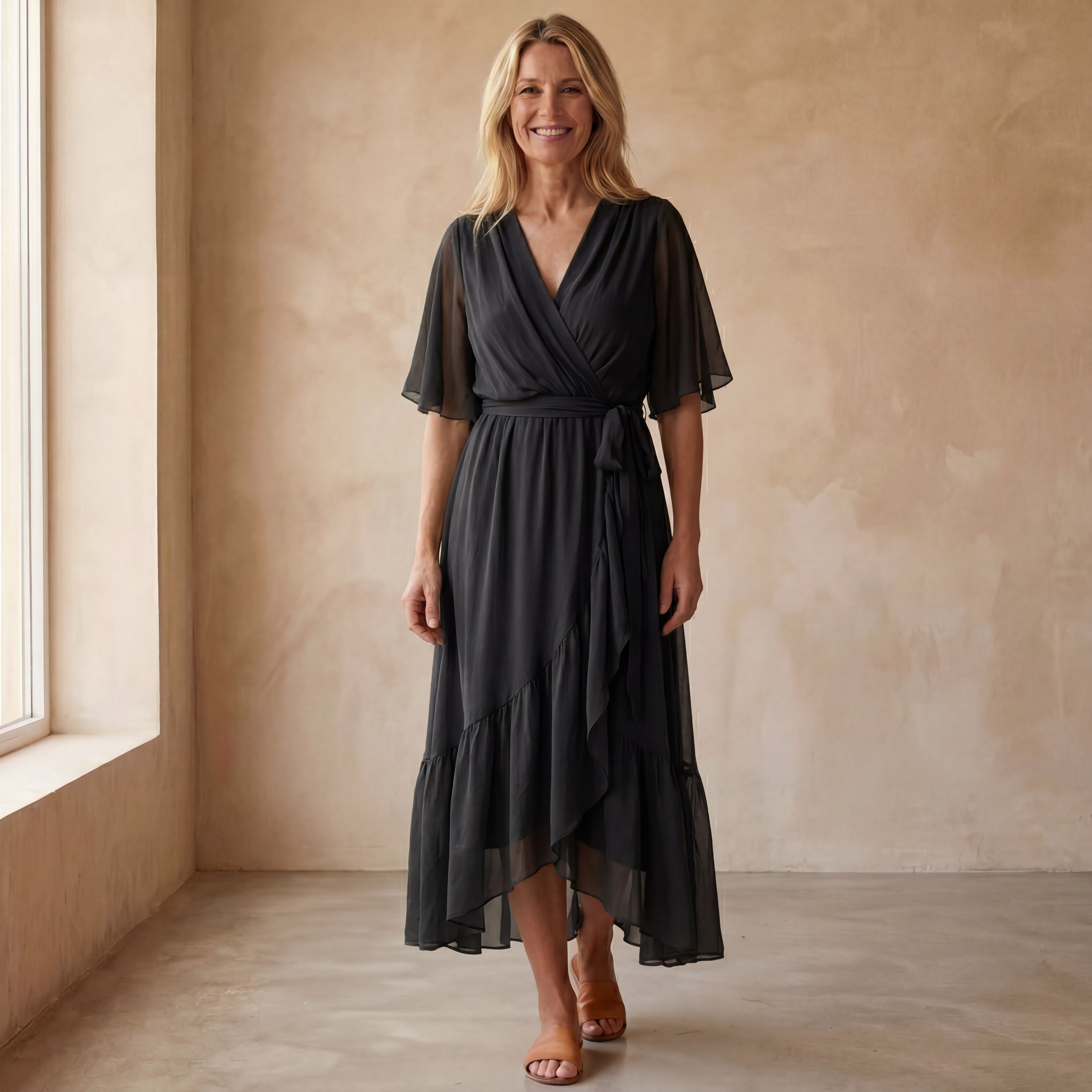 CRISTI - FLOWY CROSSED DRESS