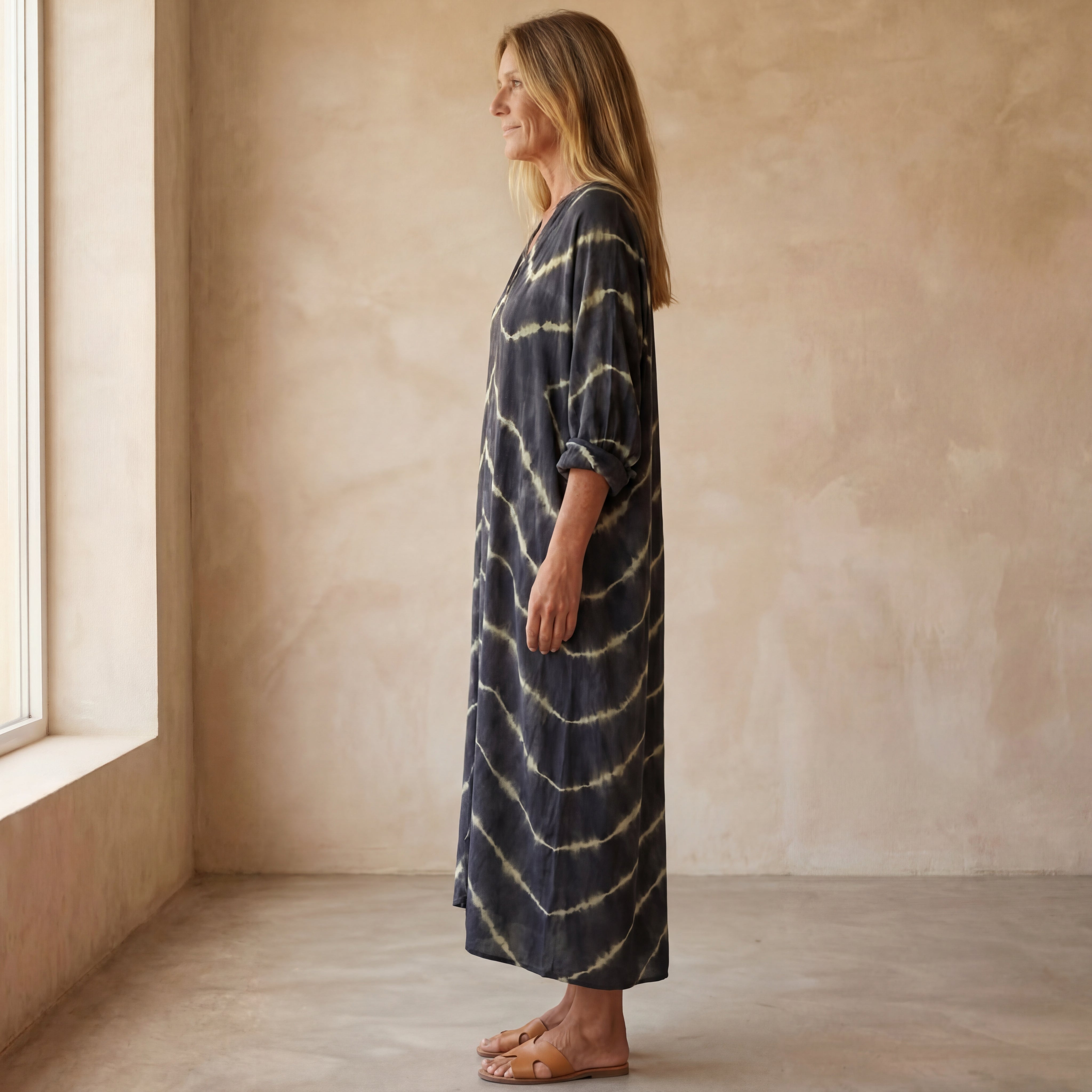 BOMEA - Boho Stripe Long Sleeves Dress