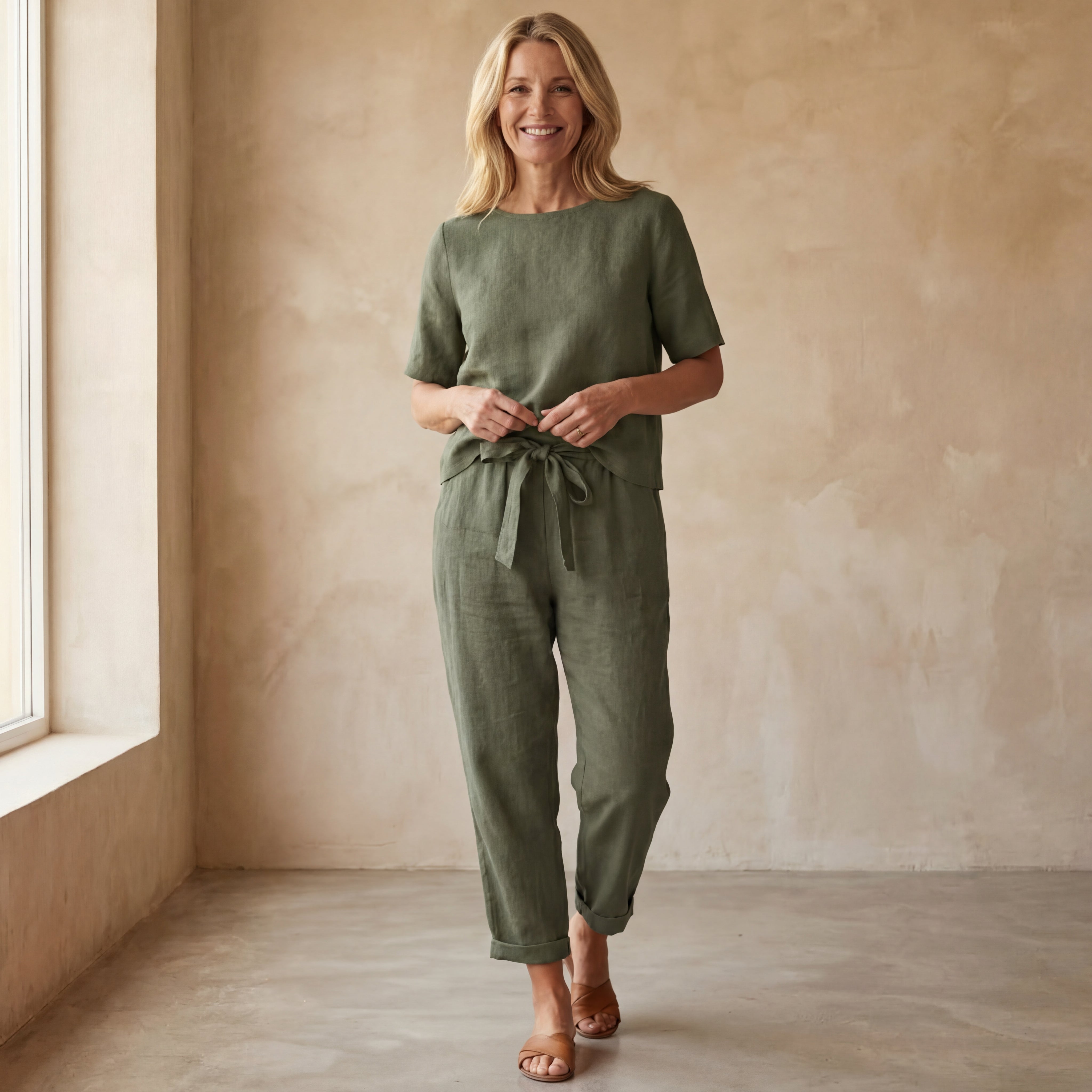 BERAMA COTTON AND LINEN 2 PIECE SET
