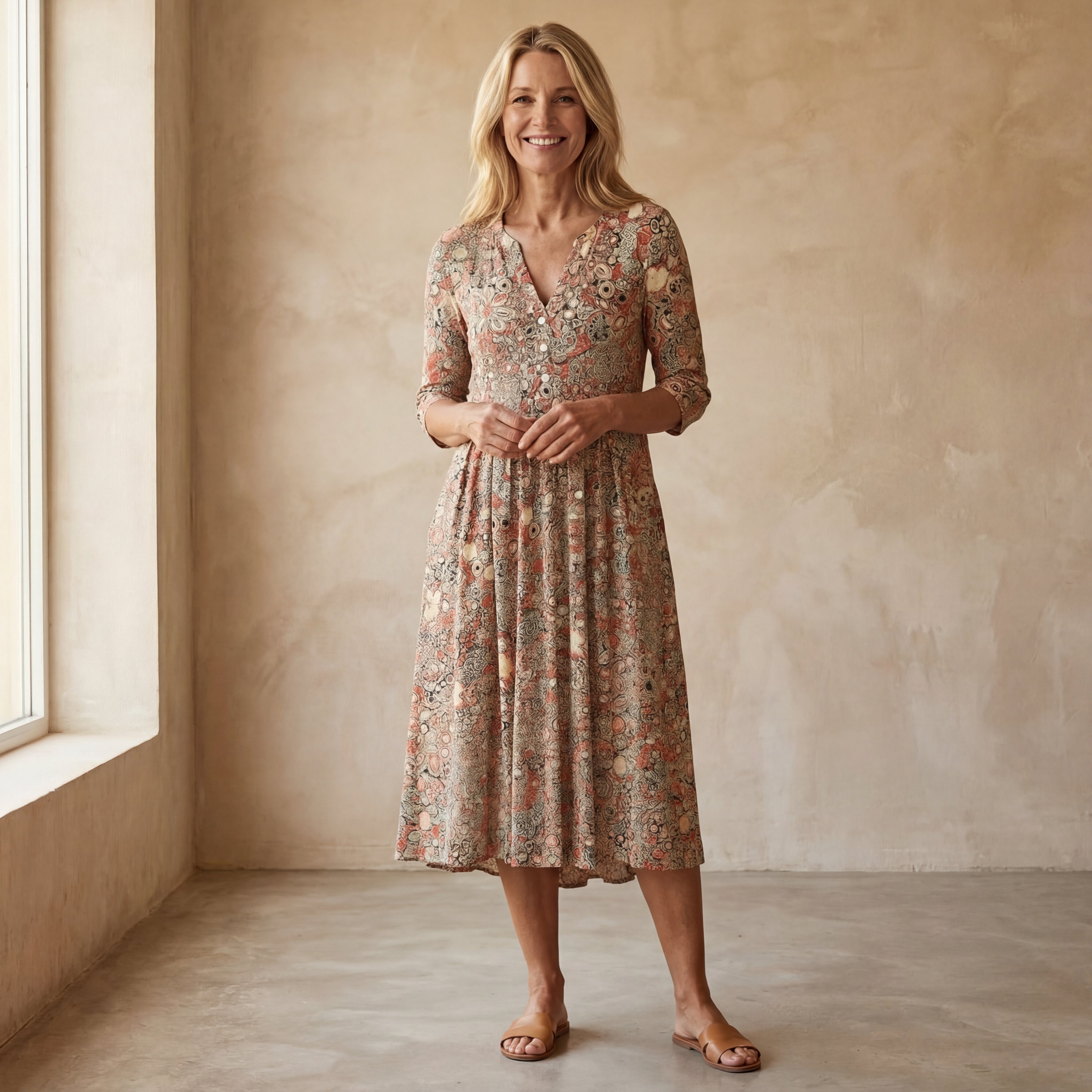 HARINA - Elegant Dress with V-Neck