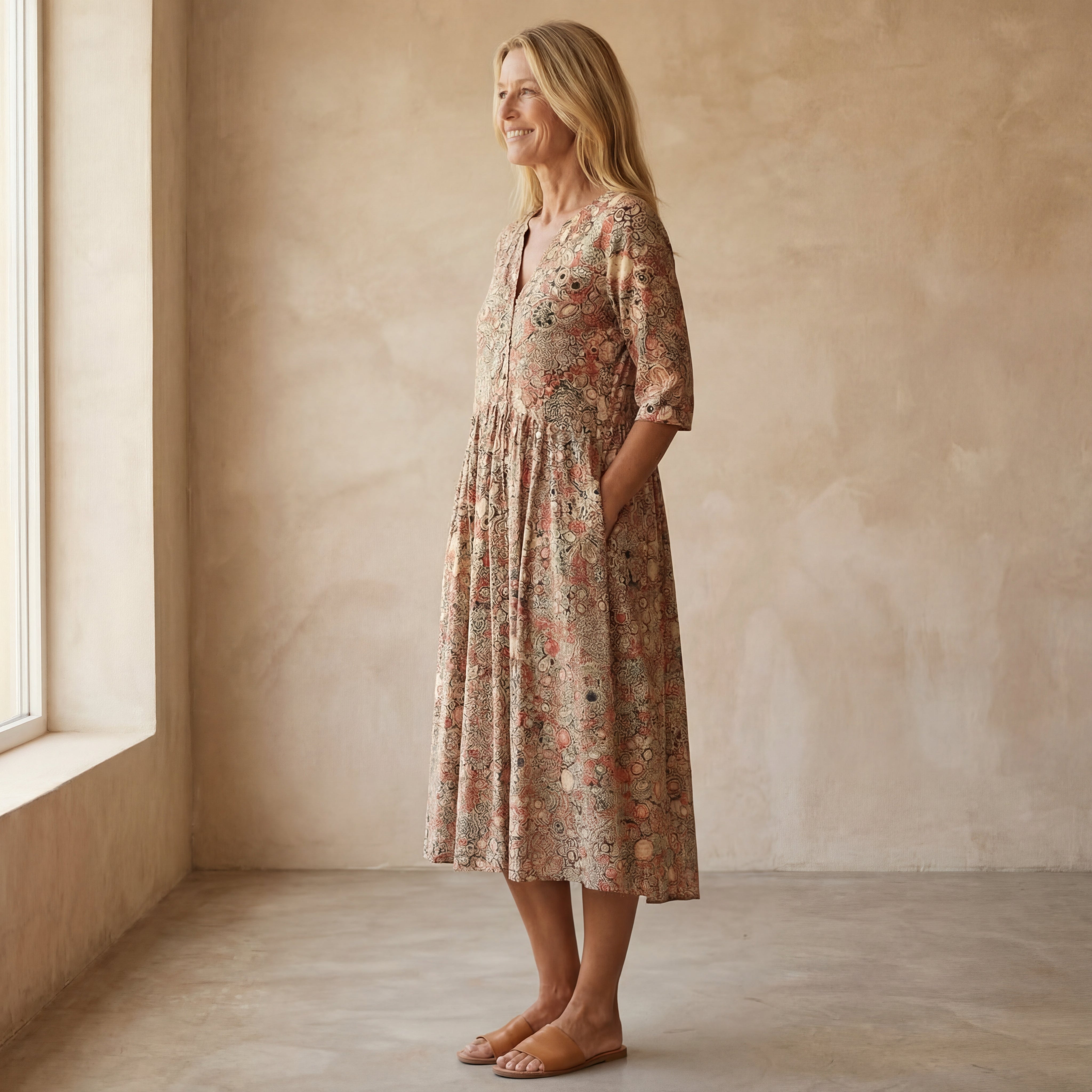 HARINA - Elegant Dress with V-Neck