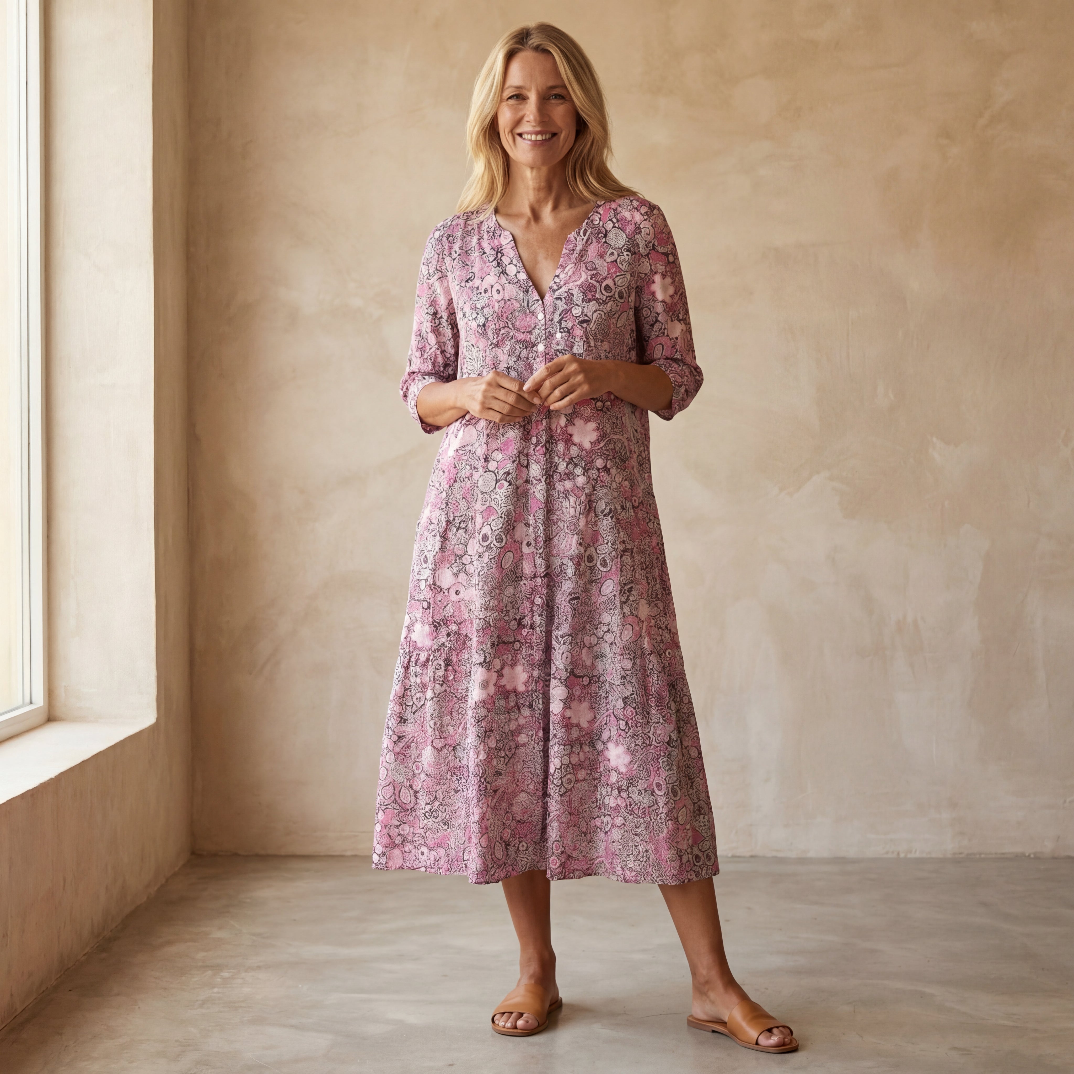 HARINA - Elegant Dress with V-Neck