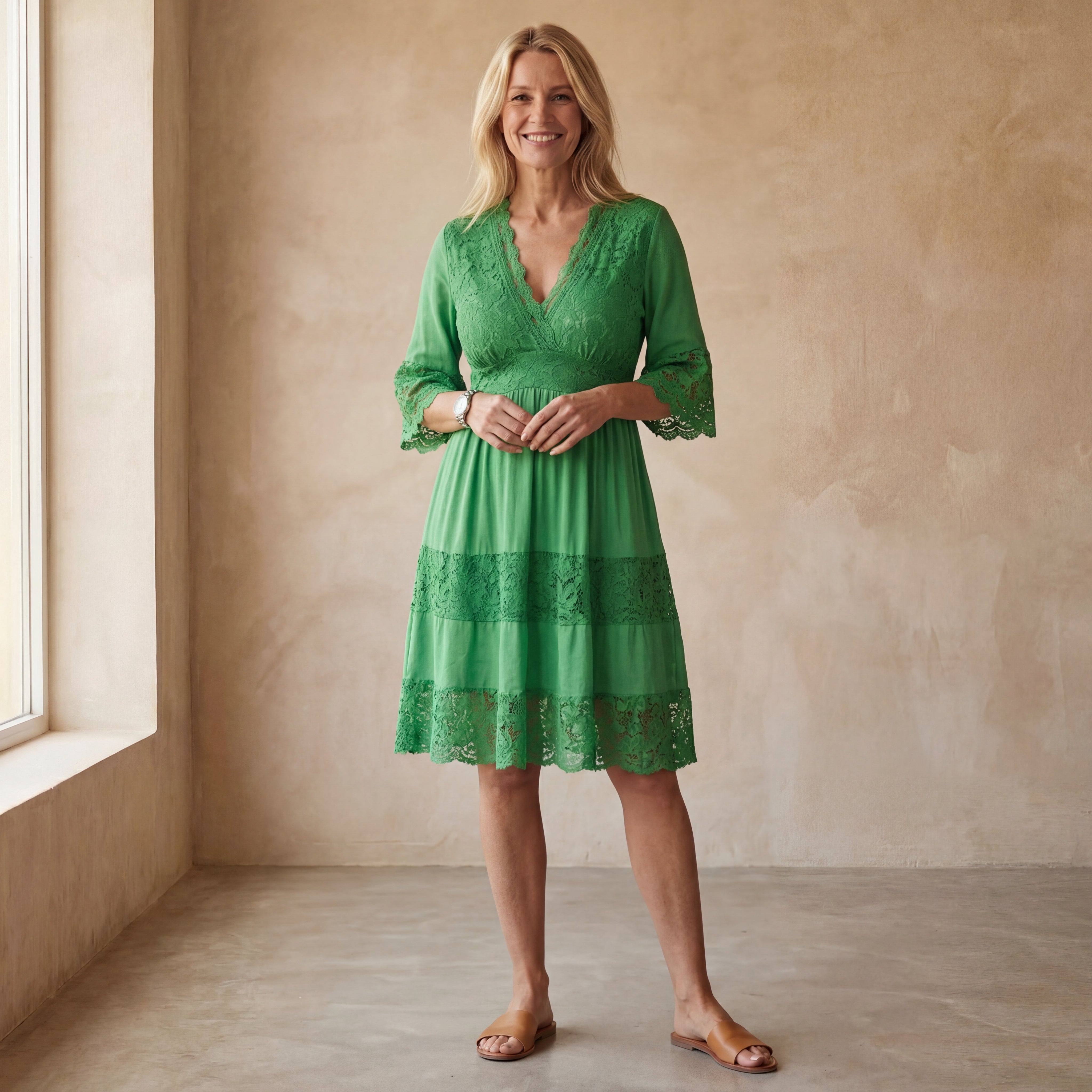 BERINDA - Embroidered Lace Dress