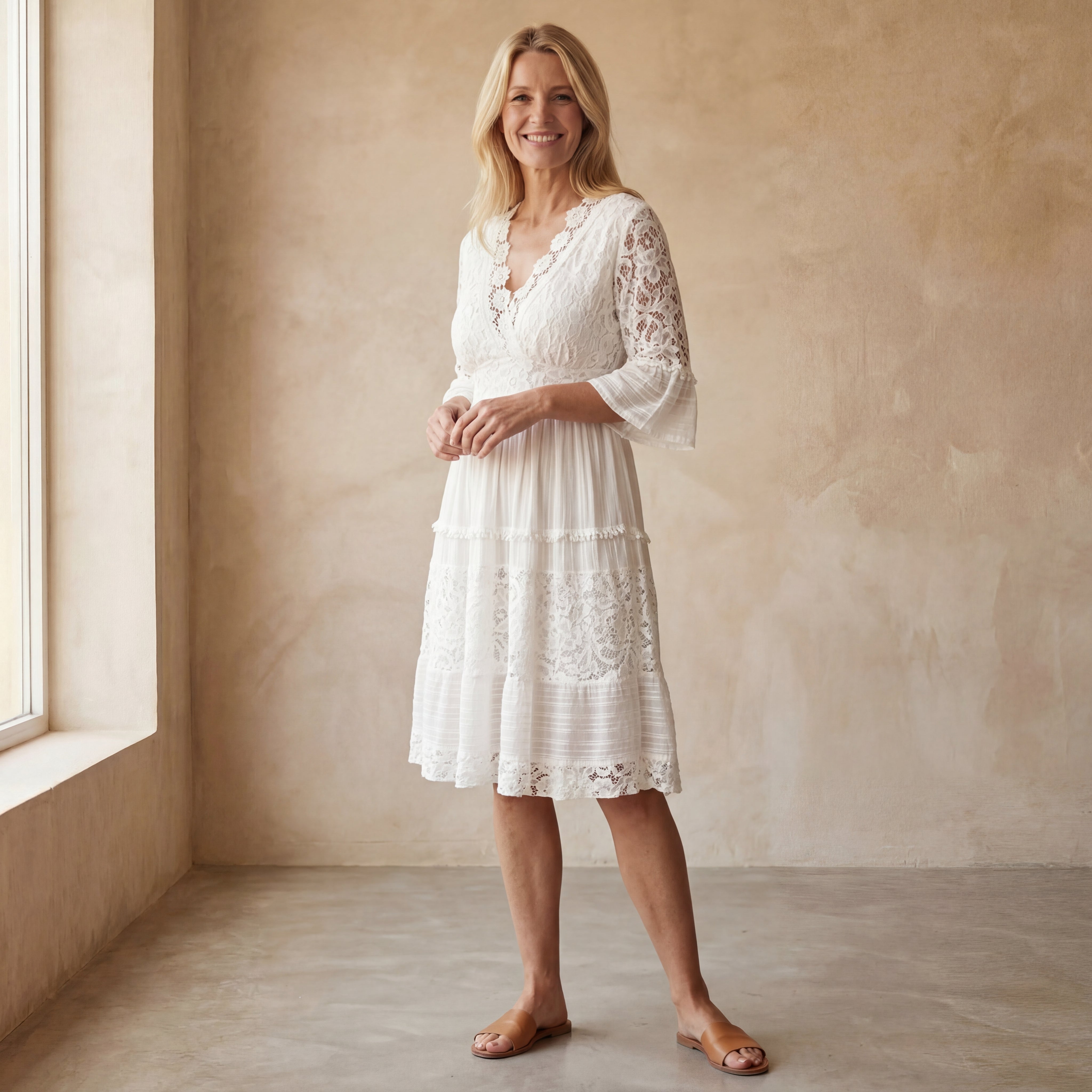 BERINDA - Embroidered Lace Dress