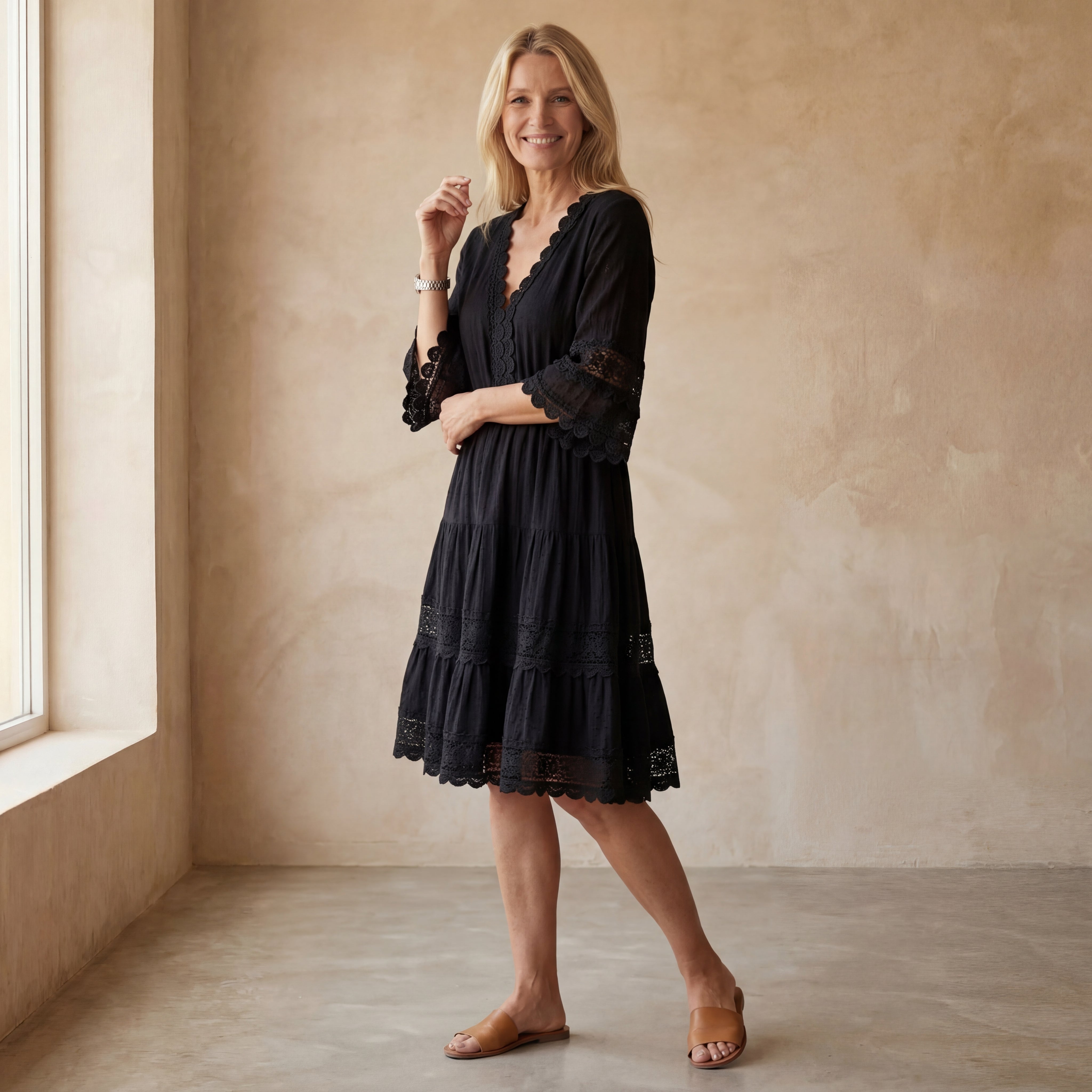 BERINDA - Embroidered Lace Dress